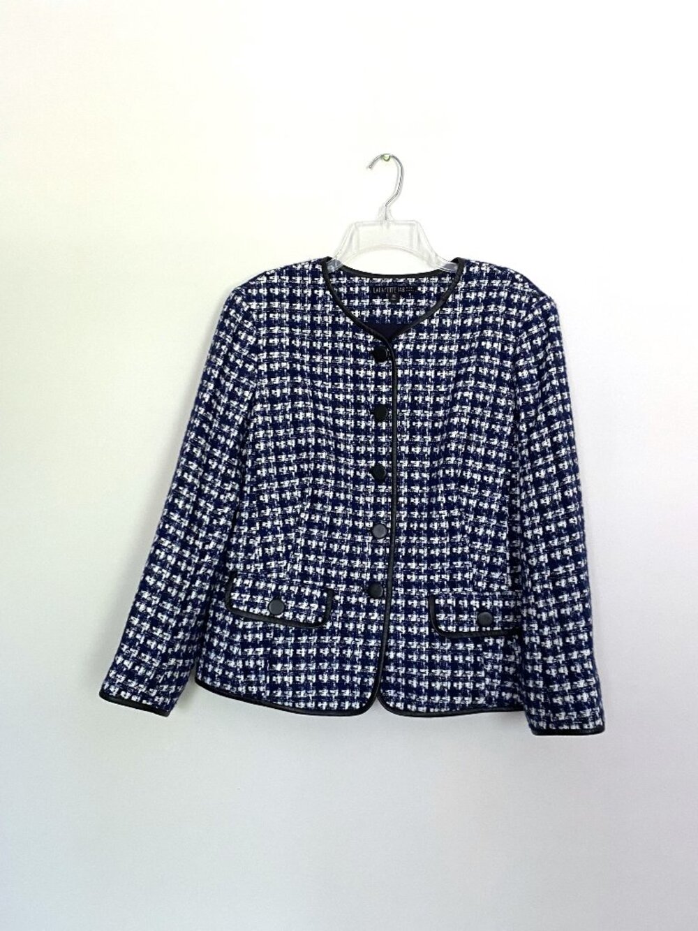 Lafayette 148 New York Blue and White Tweed Jacket 14